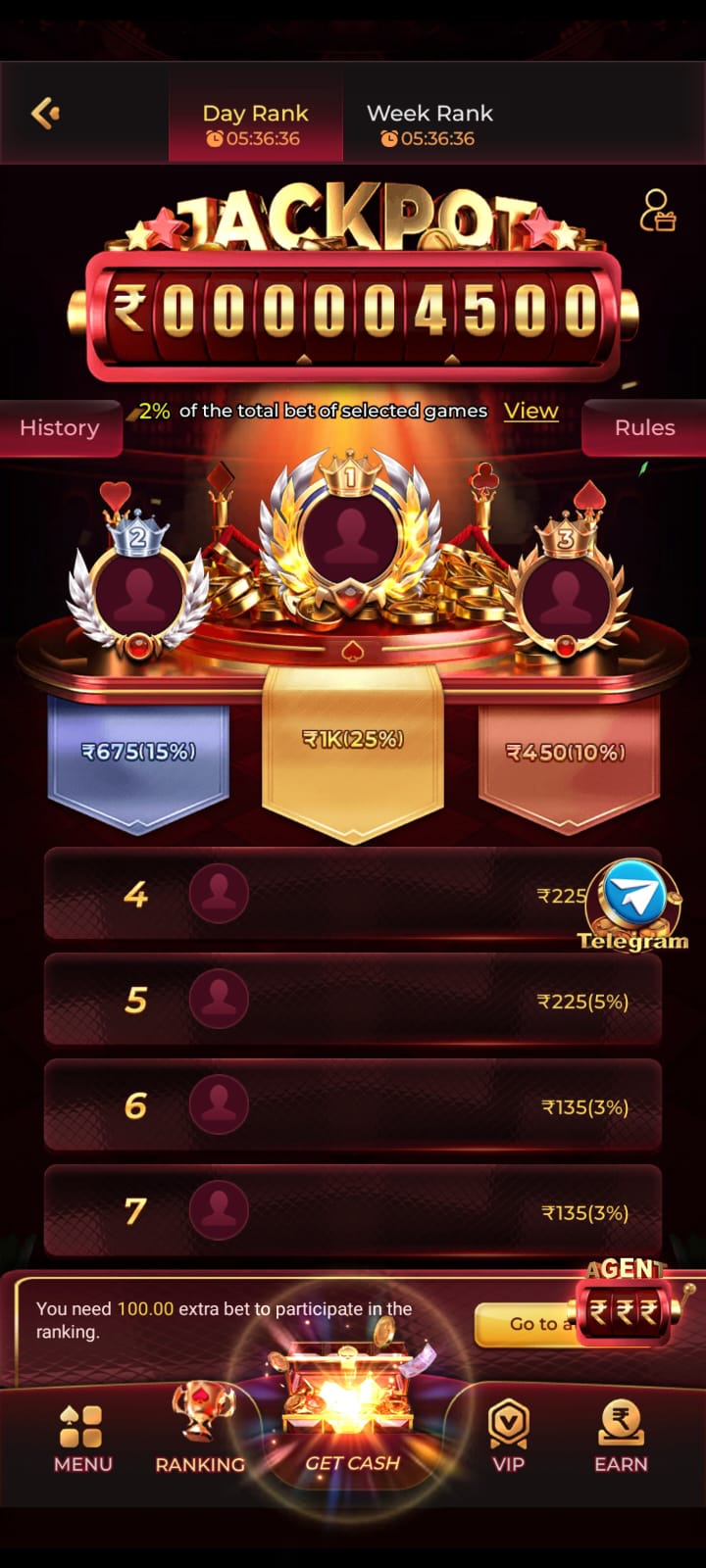 rajspin mode select screen